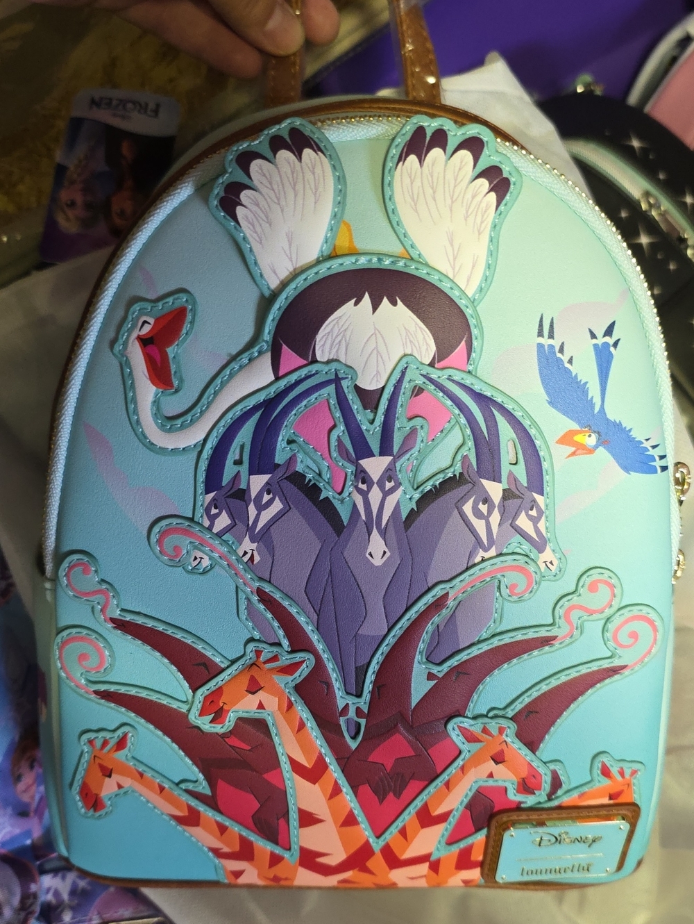 Loungefly Blue Multi-Color Mythical Creature Mini Backpack
